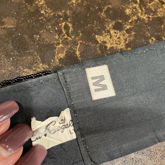 Le Regale Vintage black seed bead Velcro belt 33.5” long! Velcro closure adj. - Picture 10 of 11